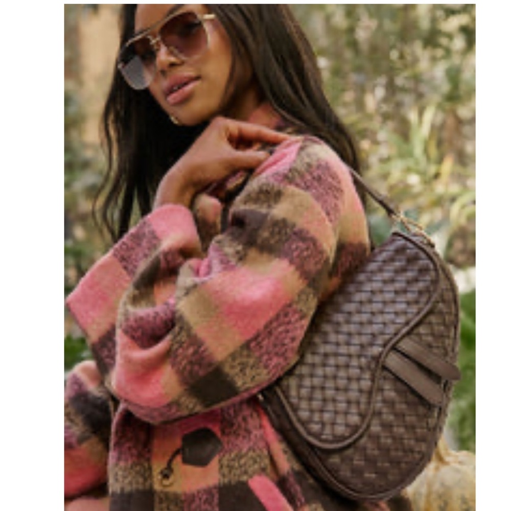 Vici Dark Brown Woven Satchel